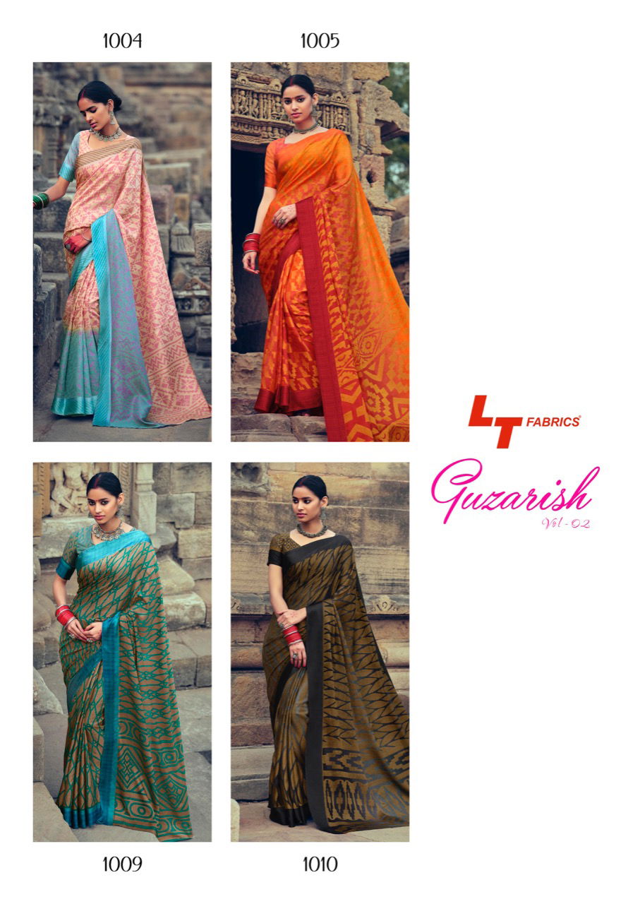 Lt Guzarish 2 Latest Fancy Designer Festive Wear Brasso Printed Sarees Collection